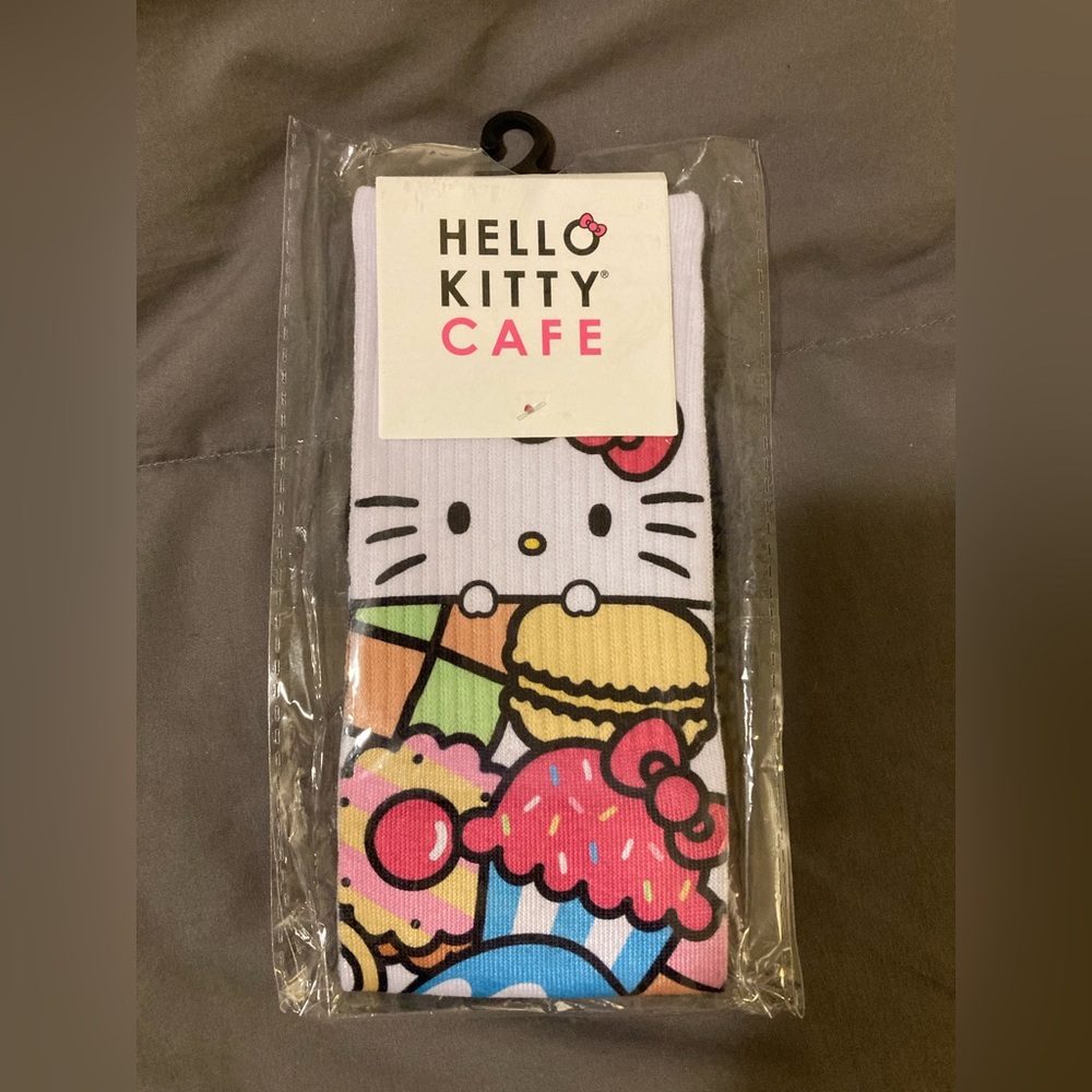 Hello Kitty Cafe Dessert Socks - Pink and Yellow